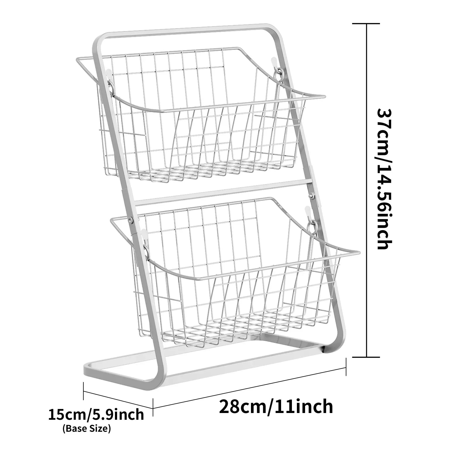 Fruit basket,,vegetable basket,Kitchen countertop storage basket,Wire removable storage rack,Spices and snack racks - vue 8 sur 8