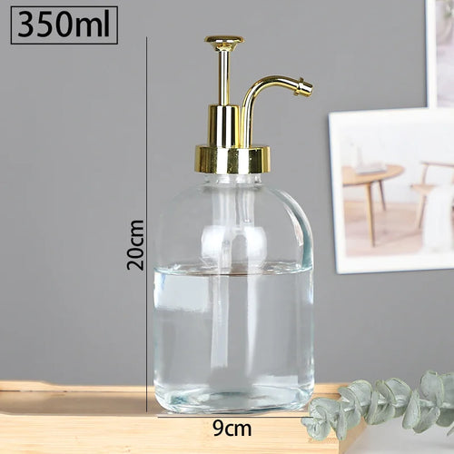 distributeur de savon en verre transparent rechargeable pour gel douche - vue 8 sur 17
