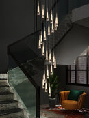 Modern minimalist chandelier for staircases in contemporary acrylic design