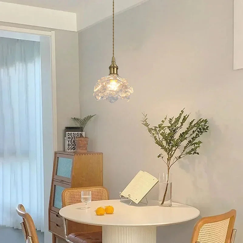 suspension en verre rétro en forme de fleur pour décoration intérieure - vue 6 sur 12
