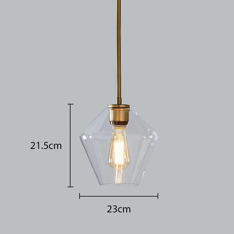Modern Nordic glass pendant light, creative minimalist style - vue 9 sur 14