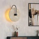 applique murale led ronde en métal et pierre pour hôtel boutique
