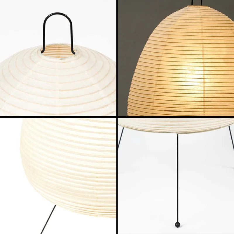lampe de Table Style japonais papier de riz trépied lampe de bureau décor à la maison lumières créatives salon étude chambre lampe E27 lumières pour la maison - vue 4 sur 9