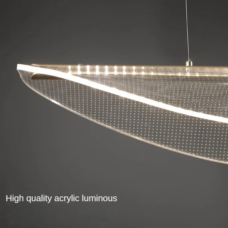 suspension moderne design en fer et acrylique pour ambiance luxe - vue 6 sur 8