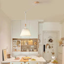 Foldable fabric and solid wood chandelier nordic minimalist design