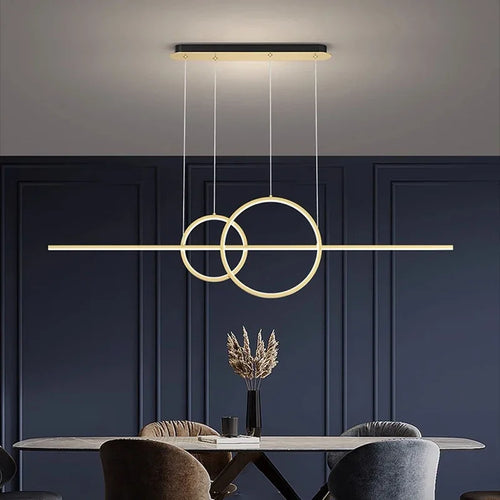 Modern minimalist LED chandelier for home decor - vue 2 sur 6
