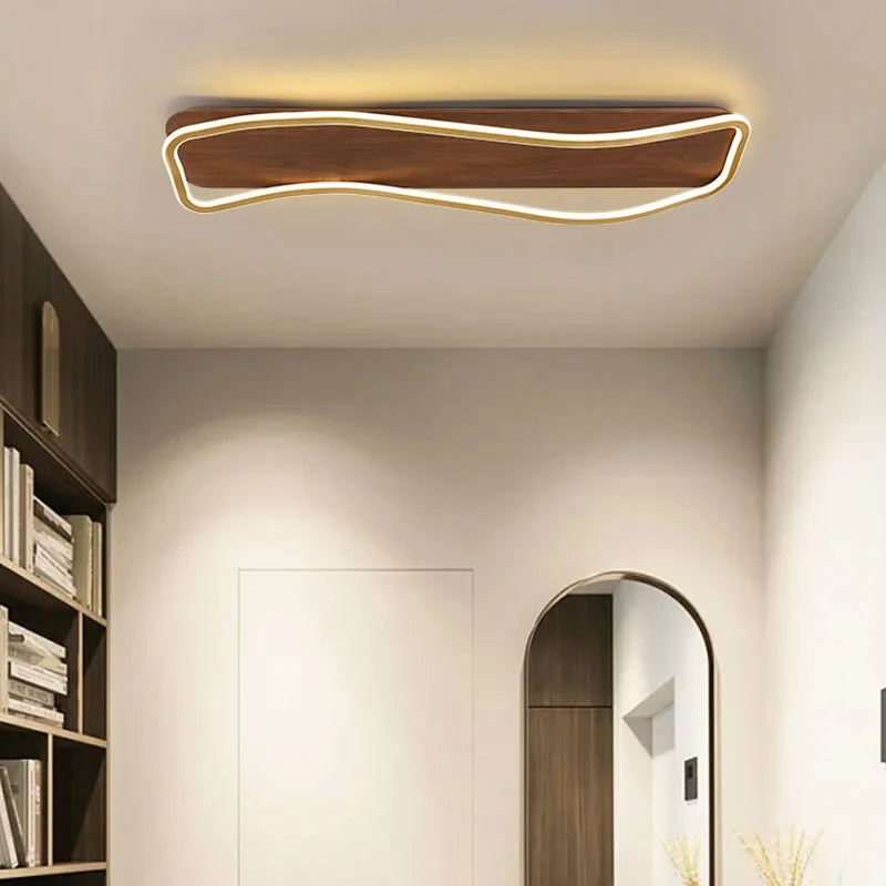 Couloir allée Led plafonnier intérieur décoration de la maison moderne en bois lustre pour chambre balcons vestiaire cuisine lampe
