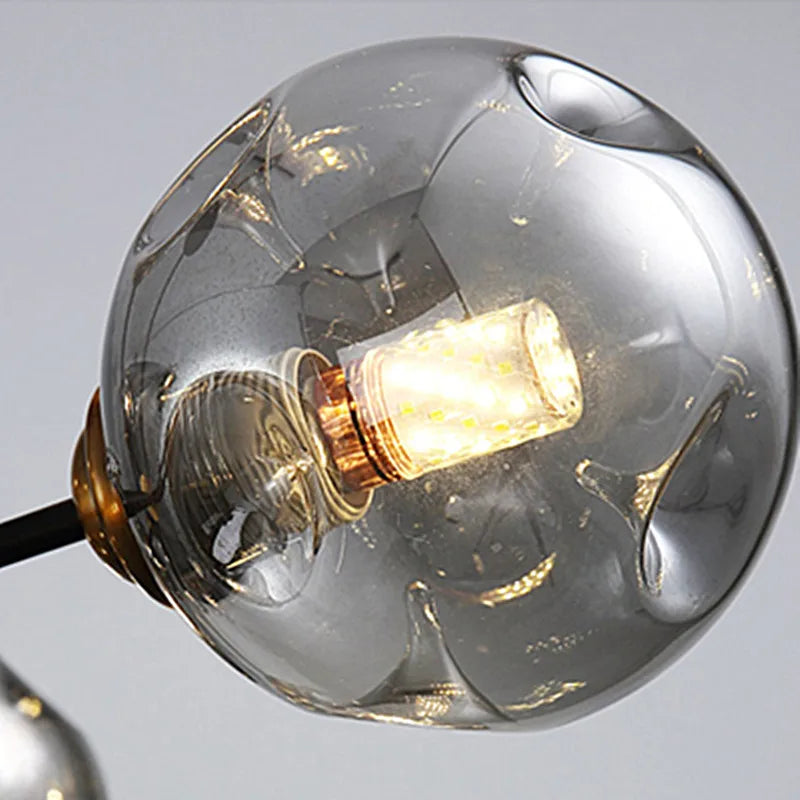 Modern minimalist kitchen, family, bedroom, dining-room, droplight attic luxury glass bubbles molecular droplight - vue 7 sur 9