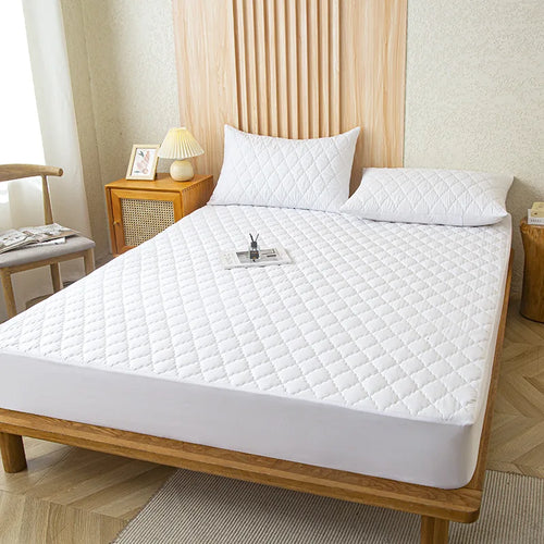 Waterproof Cotton Mattress Cover, Throw Fitted Sheet, Bed Replacement Protector, Single, Double, 140, 160, Muti Size Bed Sheets - vue 9 sur 8