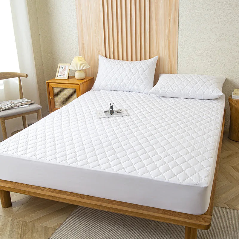 Waterproof Cotton Mattress Cover, Throw Fitted Sheet, Bed Replacement Protector, Single, Double, 140, 160, Muti Size Bed Sheets - vue 8 sur 8