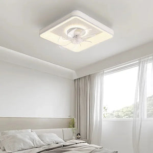 Modern LED ceiling light with fan and remote control