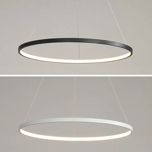 Modern LED ring for minimalist suspended decor - vue 4 sur 18