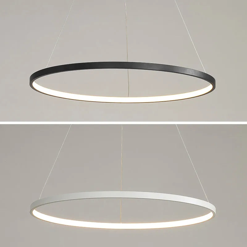 Modern LED ring for minimalist suspended decor - vue 3 sur 18
