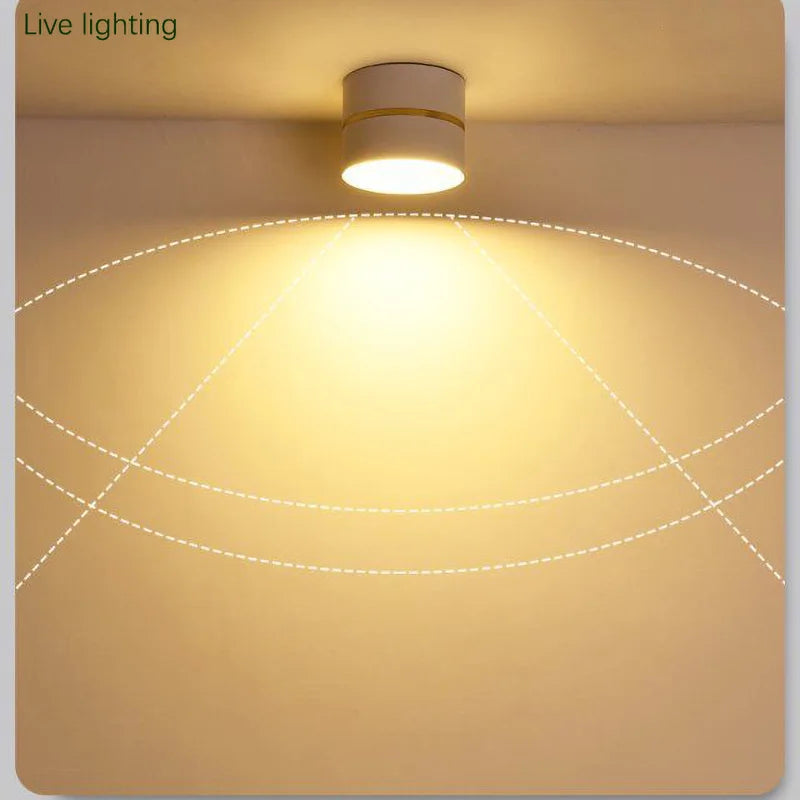 plafonnier led surface monté downlight rond projecteurs cob - vue 10 sur 10