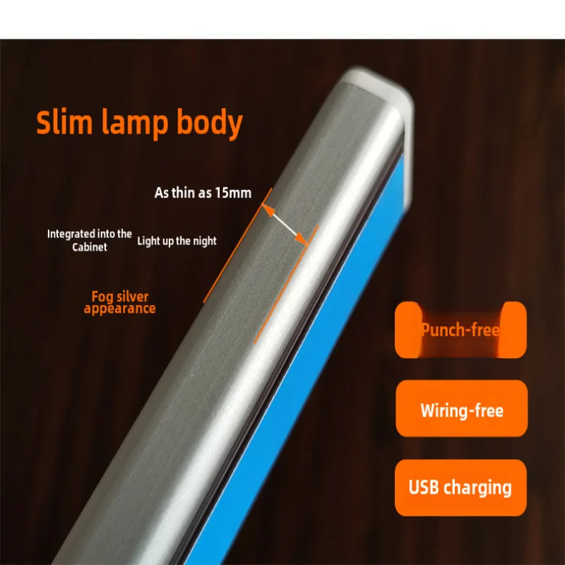 Luz inteligente humana portátil LED nocturna, carga por USB, inducción de emergencia, armario de cabecera, iluminación de interr - vue 5 sur 6