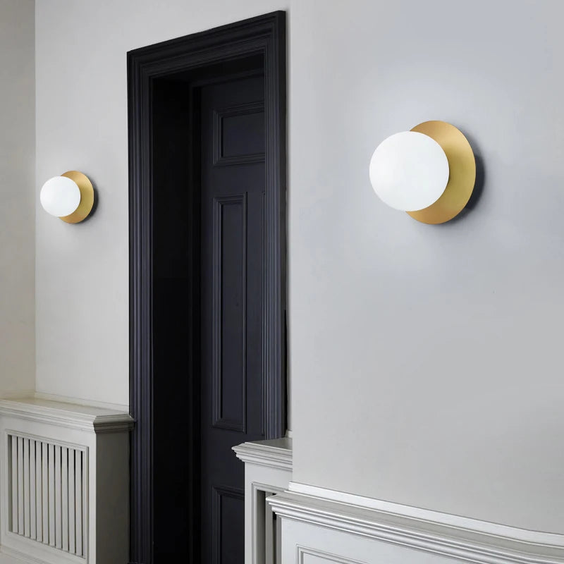 plafonnier led nordique avec boule de verre dépoli pour intérieur - vue 9 sur 8