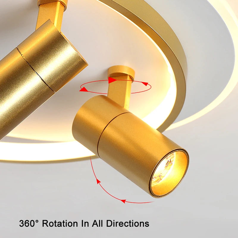 plafonnier moderne à leds avec projecteur monté en surface - vue 6 sur 22
