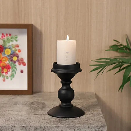bougeoir en fer noir style nordique pour décoration et mariage - vue 8 sur 9