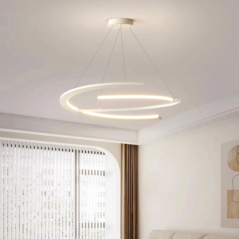 lustres modernes à led pour éclairage intérieur suspendu - vue 7 sur 8