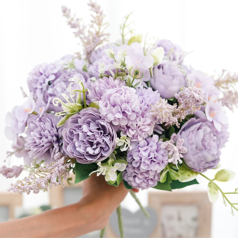 bouquets de mariée en soie pivoine décorations florales pour mariage - vue 2 sur 12