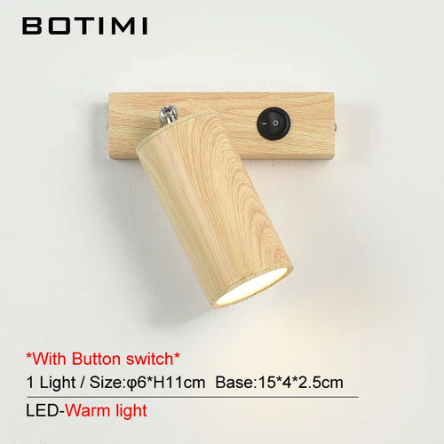 botimi applique murale fer interrupteur bouton-poussoir imitation bois nordique - vue 9 sur 13