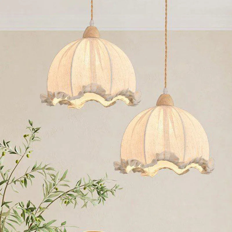 Lustre nordique en tissu de coton et de lin - vue 2 sur 16
