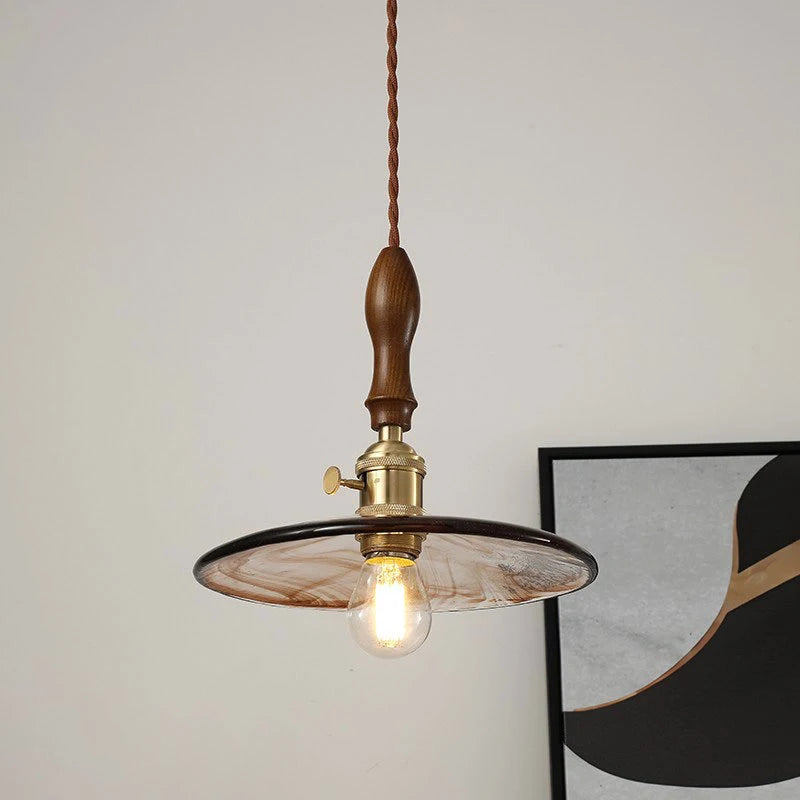 Suspension rétro led en verre décoratif - vue 5 sur 13