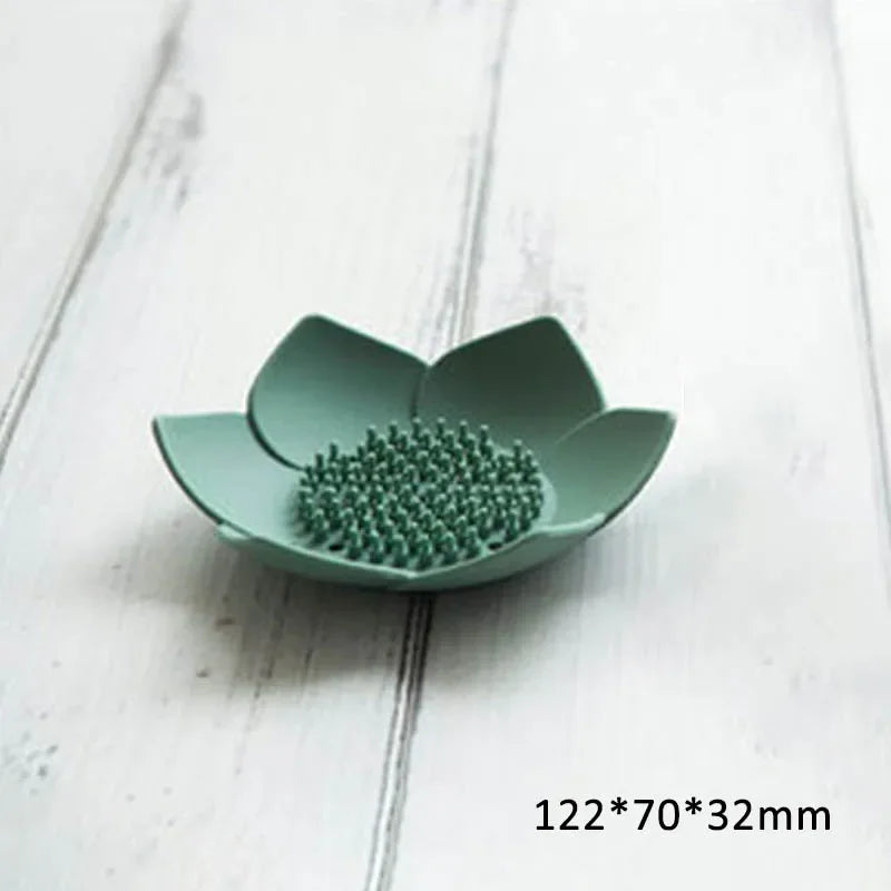 boîte à savon lotus antidérapante en silicone portable - vue 6 sur 9