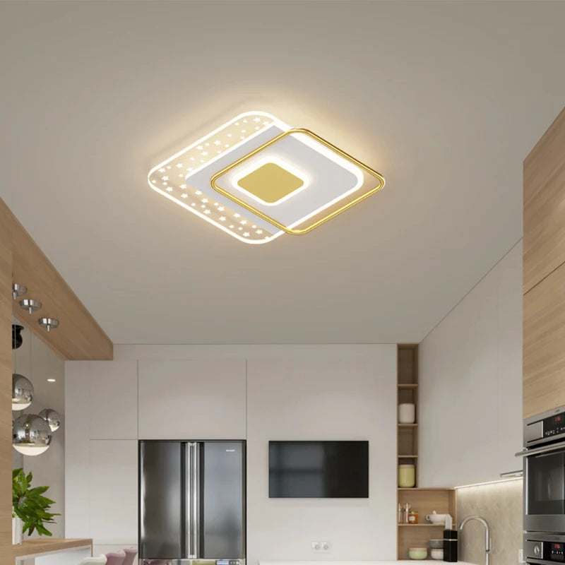 plafonnier moderne en fer forgé avec design géométrique créatif - vue 6 sur 12