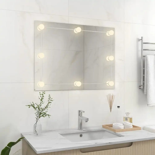 Frameless Wall Mirror with Glass Rectangular LED Lamps, Home Decoration Wall Wall Decoration Living Room Decoration - vue 4 sur 7
