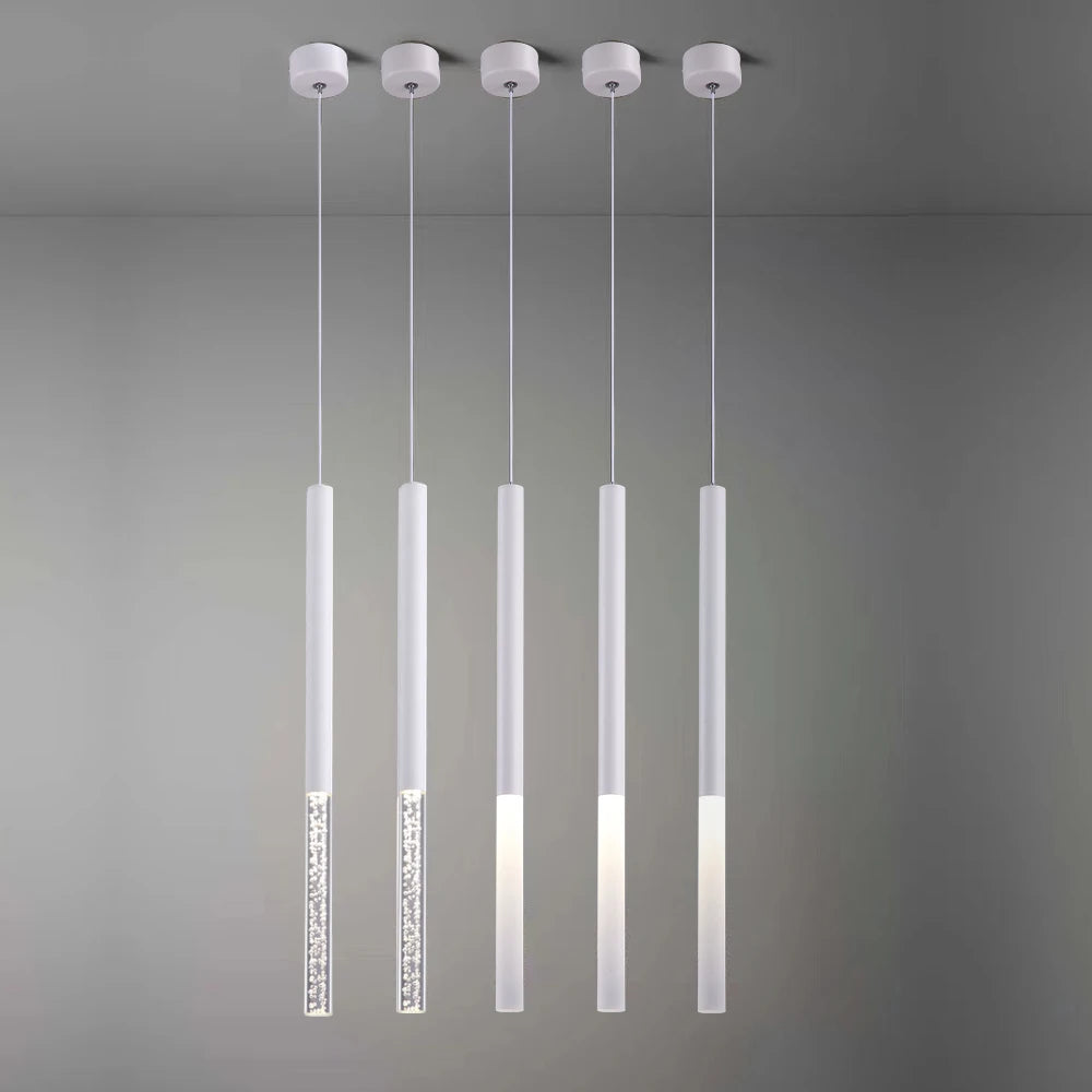 LED moderne suspension lampe maison cuisine salle à manger salon Bar café cylindre Long Tube acrylique lampes suspendues - vue 6 sur 9