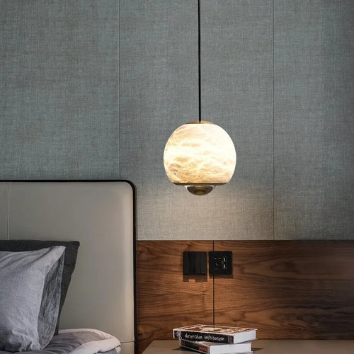 High end Nordic postmodern design bedside lamp, Spanish marble entrance balcony small pendant lamp, industrial style restaurant