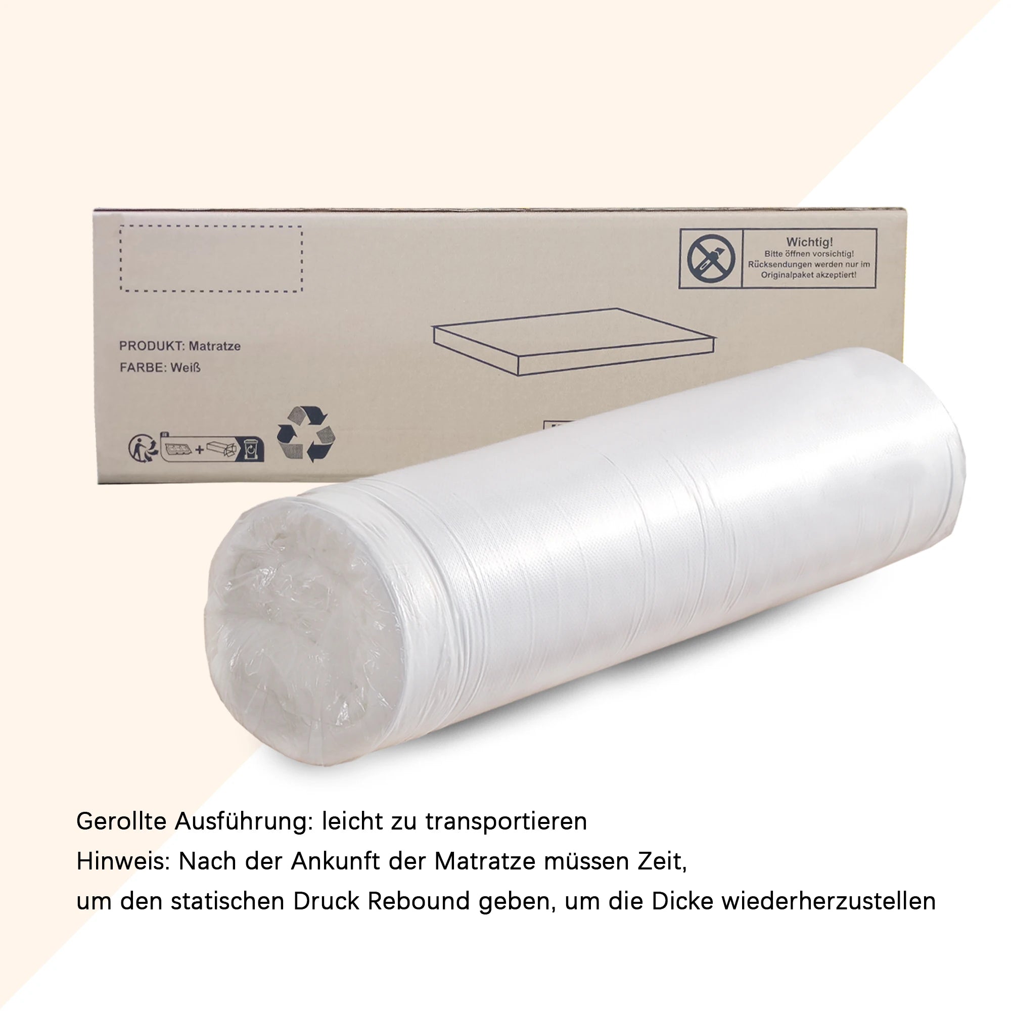 Mattress, Comfortable, Honeycomb Fabric, Bamboo Carbon Sponge, Eco-Tex Certified, Ergonomic, breathable and durable, Compression Sve - vue 3 sur 6