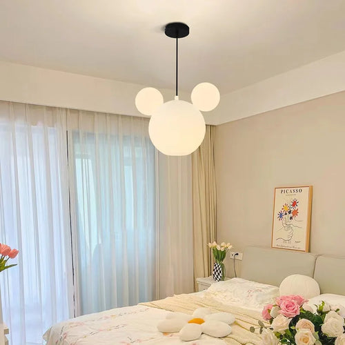 lustre suspension nordique en verre pour enfants créatif - vue 3 sur 9