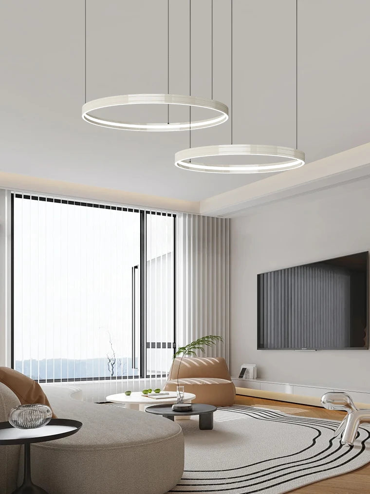 lustre en anneau moderne pour éclairage intérieur décoratif - vue 5 sur 16