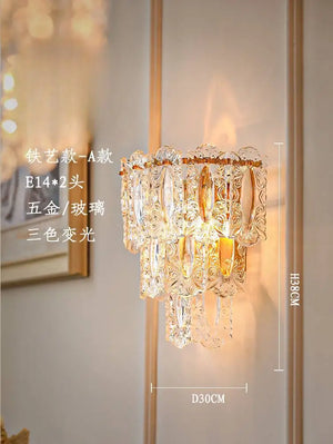 Gold glass wall light for interiors and restaurants