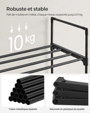 SONGMICS Shoe Rack 3 Tier, Metal Shoe Rack for 12-15 Pairs, Stackable, Hallway, Living Room, Bedroom, 30 x 92 x 55 cm