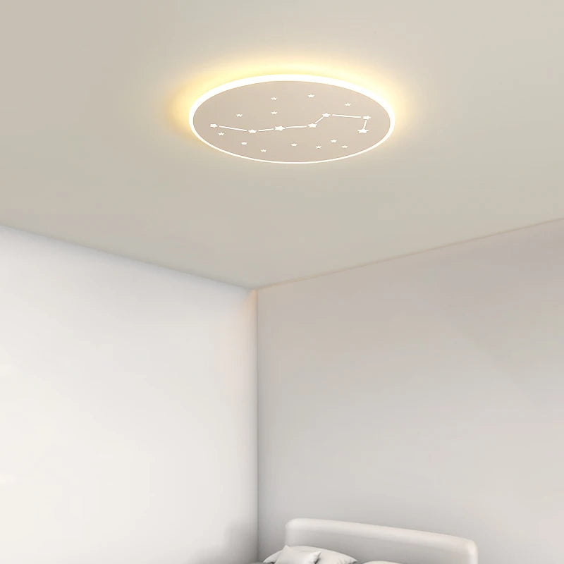 plafonnier moderne à leds avec télécommande et anneau rond