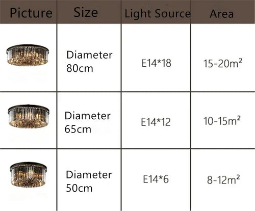 plafonnier moderne en cristal rond pour intérieur lumineux