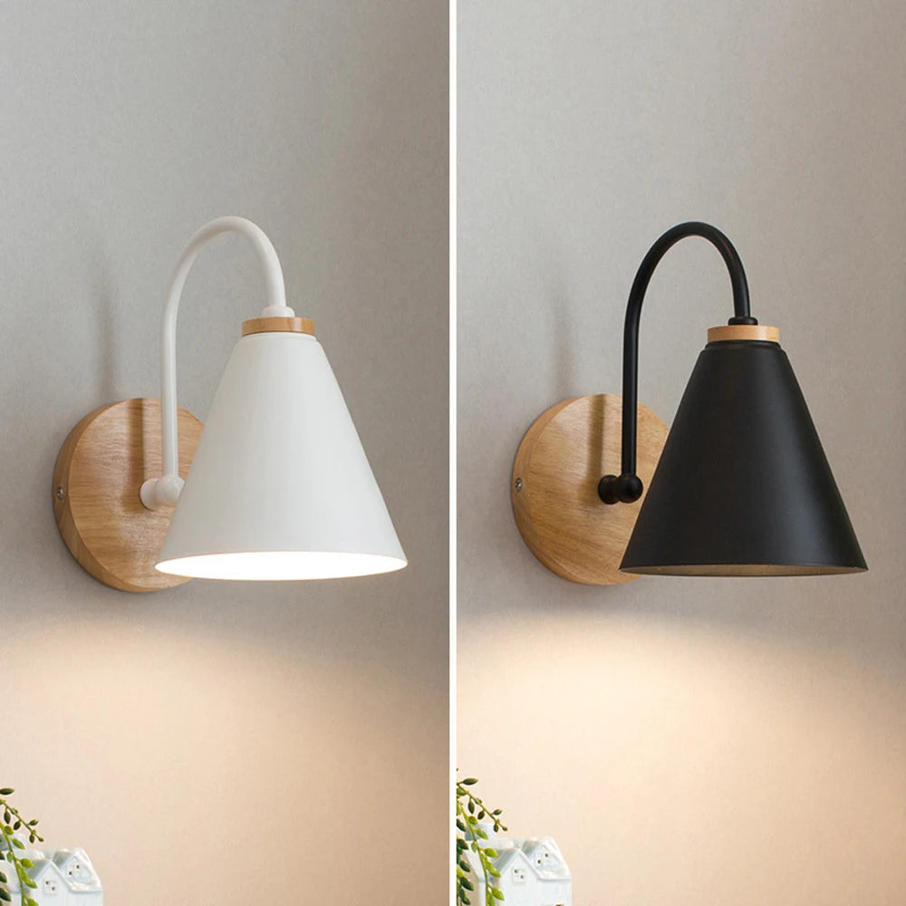 Nordique en bois massif chambre applique murale moderne minimaliste Macaron applique murale LED lampe applique salon intérieur luminaire décor