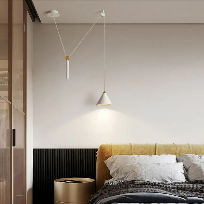 SANDYHA personnalité moderne suspension lumières poulie de levage lustres mobiles Led salle à manger salon Adornos Para Habitacion - vue 4 sur 12