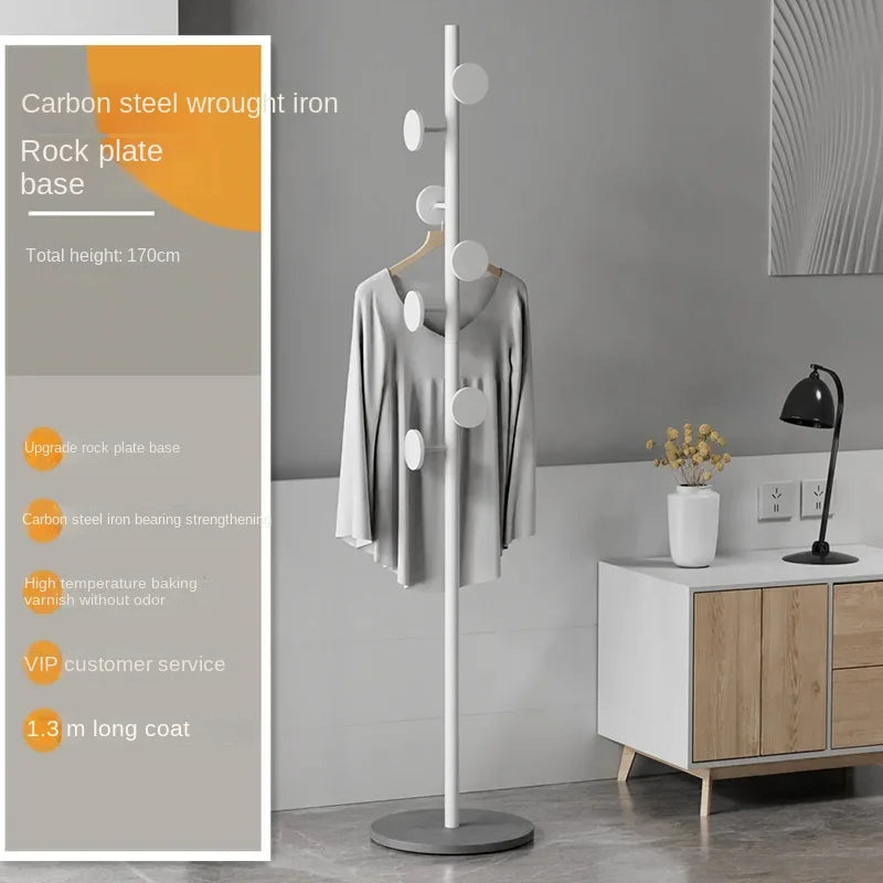 Floor To Floor Bedroom Light Luxury Rock Plate Base Metal Hanger, Marble Scarf and Bag Rack for Entering The Home Coat Rack - vue 30 sur 30