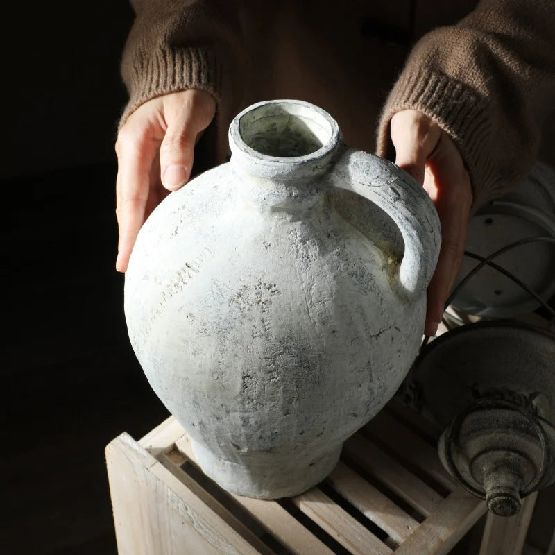 vase en céramique rétro fait à la main pour fleurs séchées décoratif