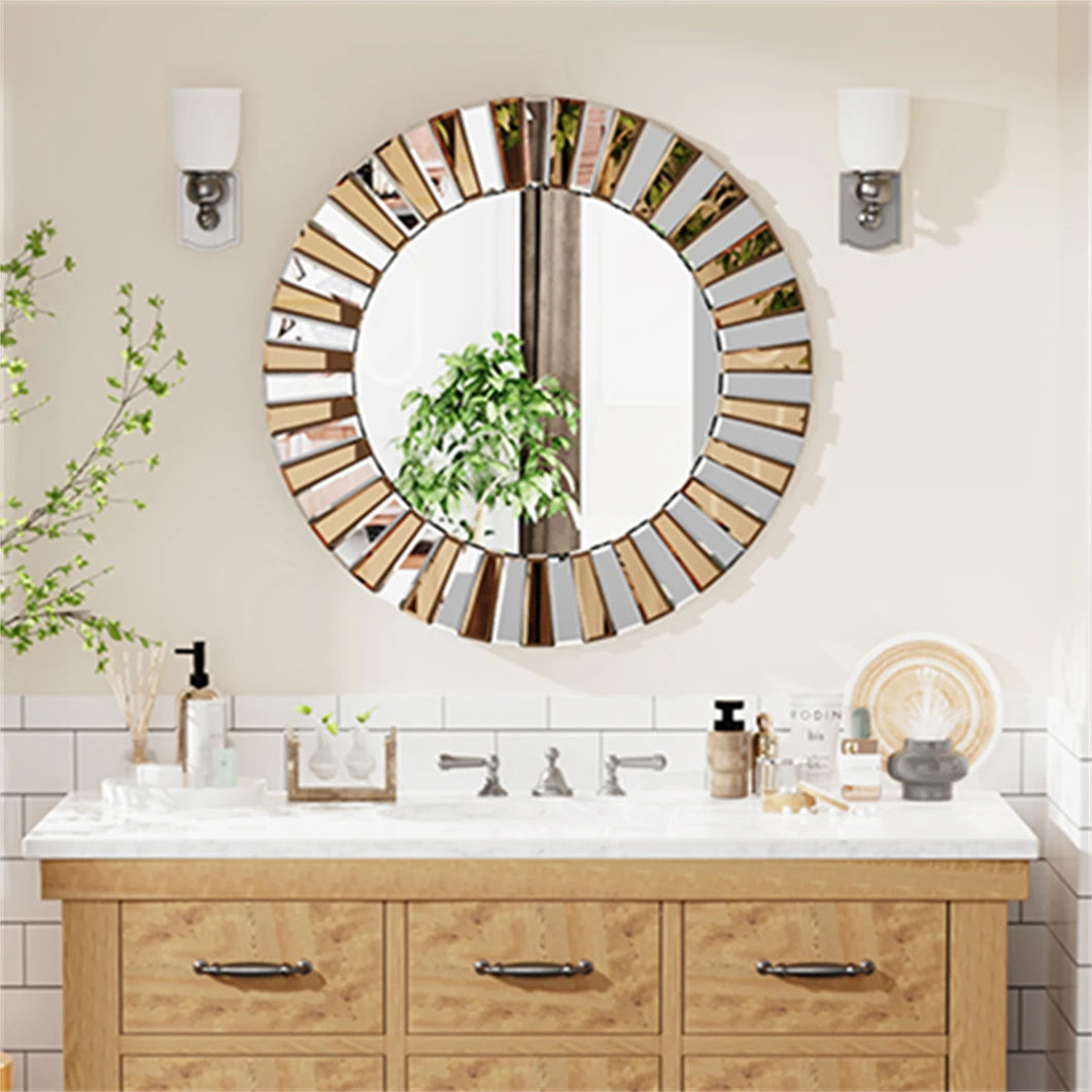 miroir décoratif mural rond pour un style contemporain - vue 4 sur 7