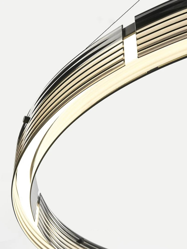 Minimalist style glass circular chandelier for interior decoration - vue 5 sur 7