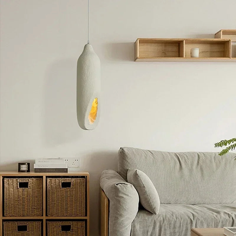 Nordic retro minimalist wabi sabi LED decorative pendant light - vue 4 sur 8