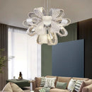 Minimalist floral glass chandelier for modern interiors