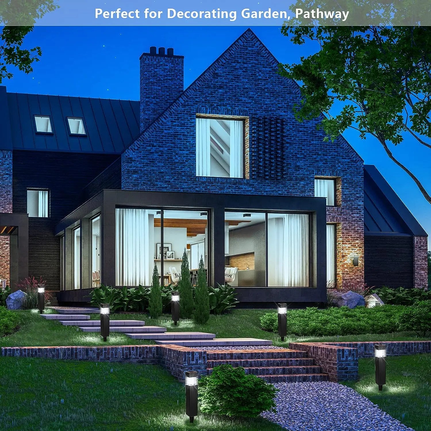 lampes solaires led de jardin imperméables pour éclairage extérieur - vue 5 sur 8
