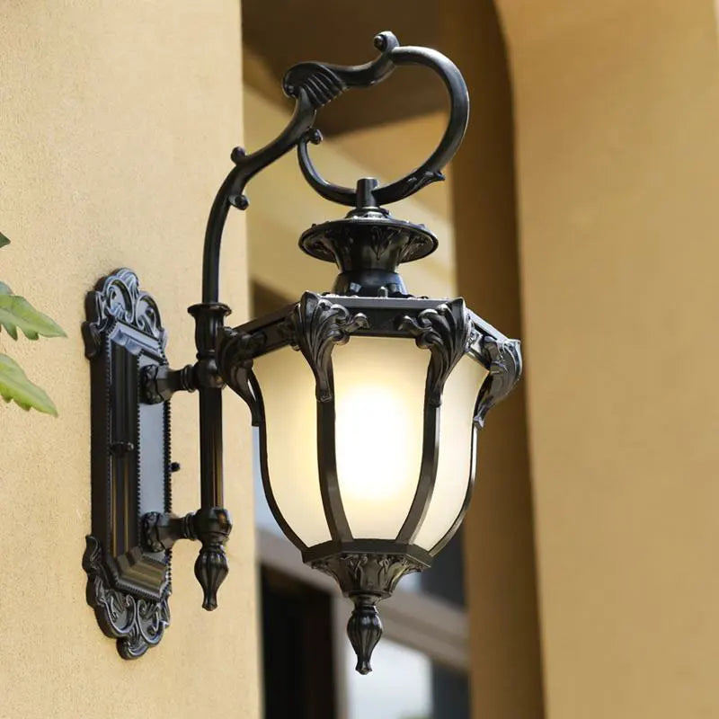 Applique rétro extérieur étanche lampe de balcon décoration allée lampe de jardin applique extérieure LED - vue 8 sur 8
