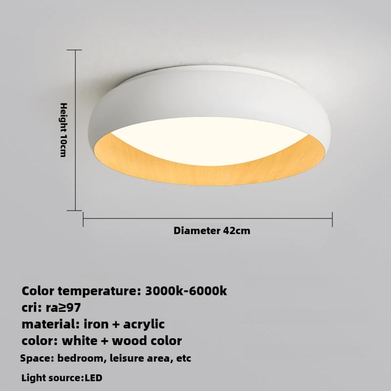 lampe minimaliste japonaise rétro circulaire anti éblouissement éclairage doux - vue 8 sur 12